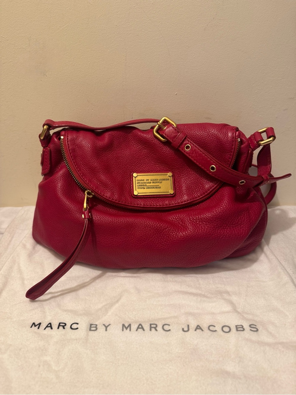 Archival Marc by Marc Jacobs Classic Q Natasha Leather Crossbody Bag Red EUC